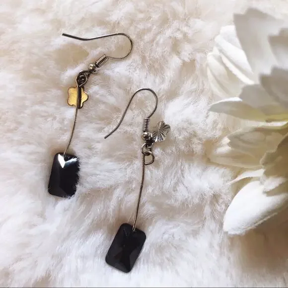 Silver Black Dazzle Earrings - Picture 10 of 10